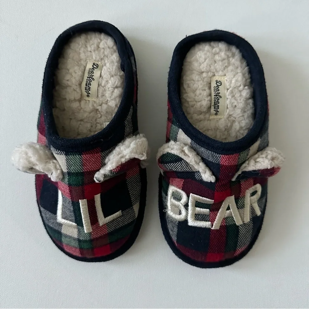 Dearfoams Kids Lil' Bear Clog Slipper Size 11/12 Toddler